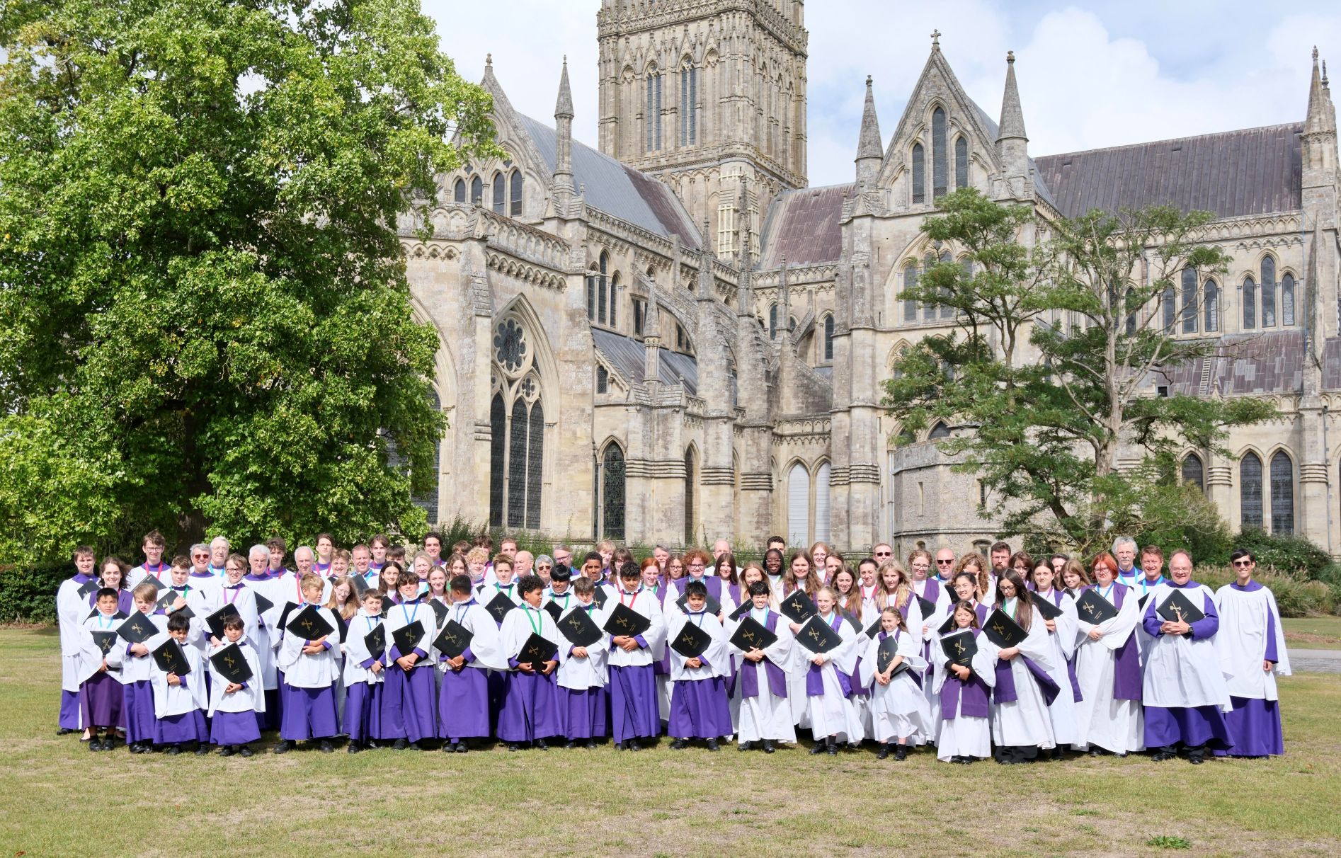 Chingford Parish Church Choir after their final Evensong at Salisbury cathedral, summer 2025