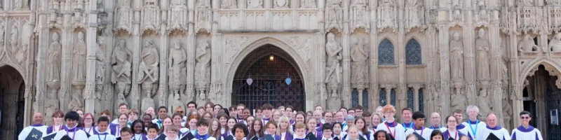 Official Choir Photo outside the east end after the final Evensong on Sunday.
