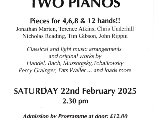 Two pianos, 14:30, Saturday 22 February